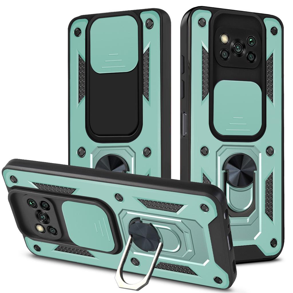 For Xiaomi POCO X3 Pro Case Cover for POCO X3 NFC Camera Lens Protective Armor Shockproof Magnetic Holder Ring Case Capa