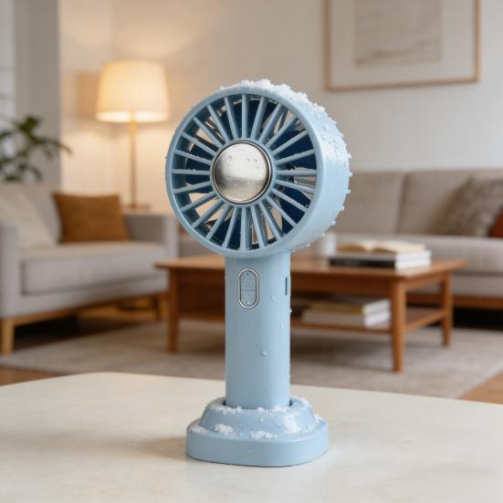 Cooling Handheld Fan USB Rechargeable Portable Mini Fan with Stand 3 Speeds Quiet Lightweight Decorative Desktop Fan for Travel Office Outdoor