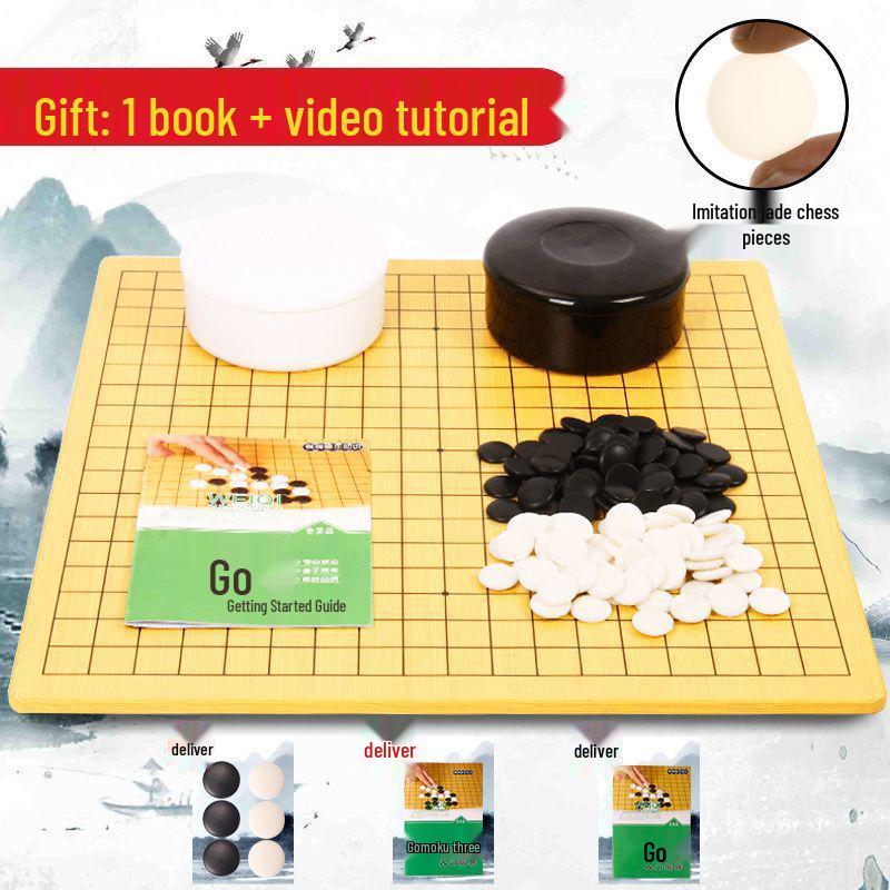 Large Frosted Chessboard - Eye-Friendly Imitation Jade Design, Drop-Resistant for Students, Ideal for Chess, Go, and Gomoku.