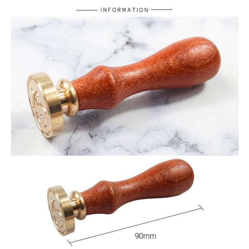 1 Pc Alphabet Pattern Wax Seal Stamps Retro Happy Birthday Antique Wooden Sealing Scrapbooking Wedding Decoration