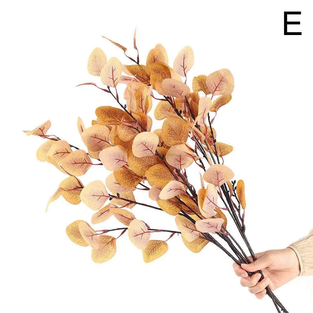 1 szt. Sztuczne Gałązki Eukaliptusa Sztuczne Liście Eukaliptusa Sztuczna Roślina Dekoracja Do Domu Wesela Kolorowa Dekoracja Eukaliptusowa Flo L7Z9