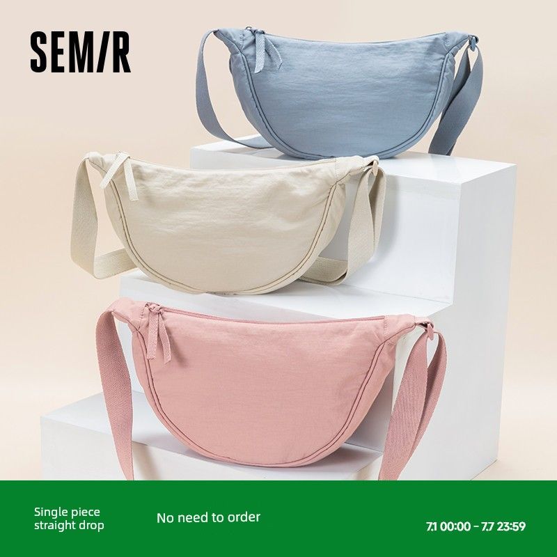 

Senma Messenger Bag Women s Bag Nylon Shoulder Bag Versatile Casual Bag Sports Underarm Bag Canvas Bag Dumpling Bag Women Cherry Powder [Basics]]