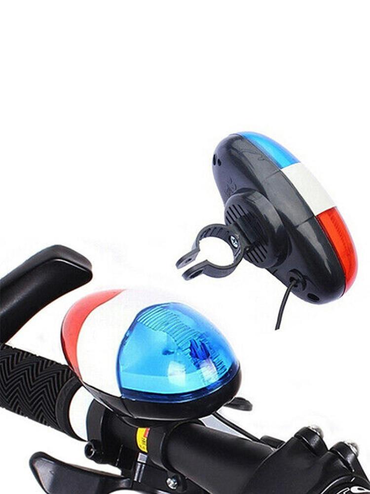 Lumină pentru mașină de poliție cu 6 LED-uri Clopoțel pentru bicicletă cu 4 sunete Sirenă Electronică pentru Copii Bicicletă Trotinetă Accesorii Lampă pentru Ciclism