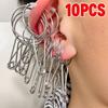 10Pcs Silver Tone Ear Acupressure Clips Metal Ear Therapy Spring Clips  For Home Use