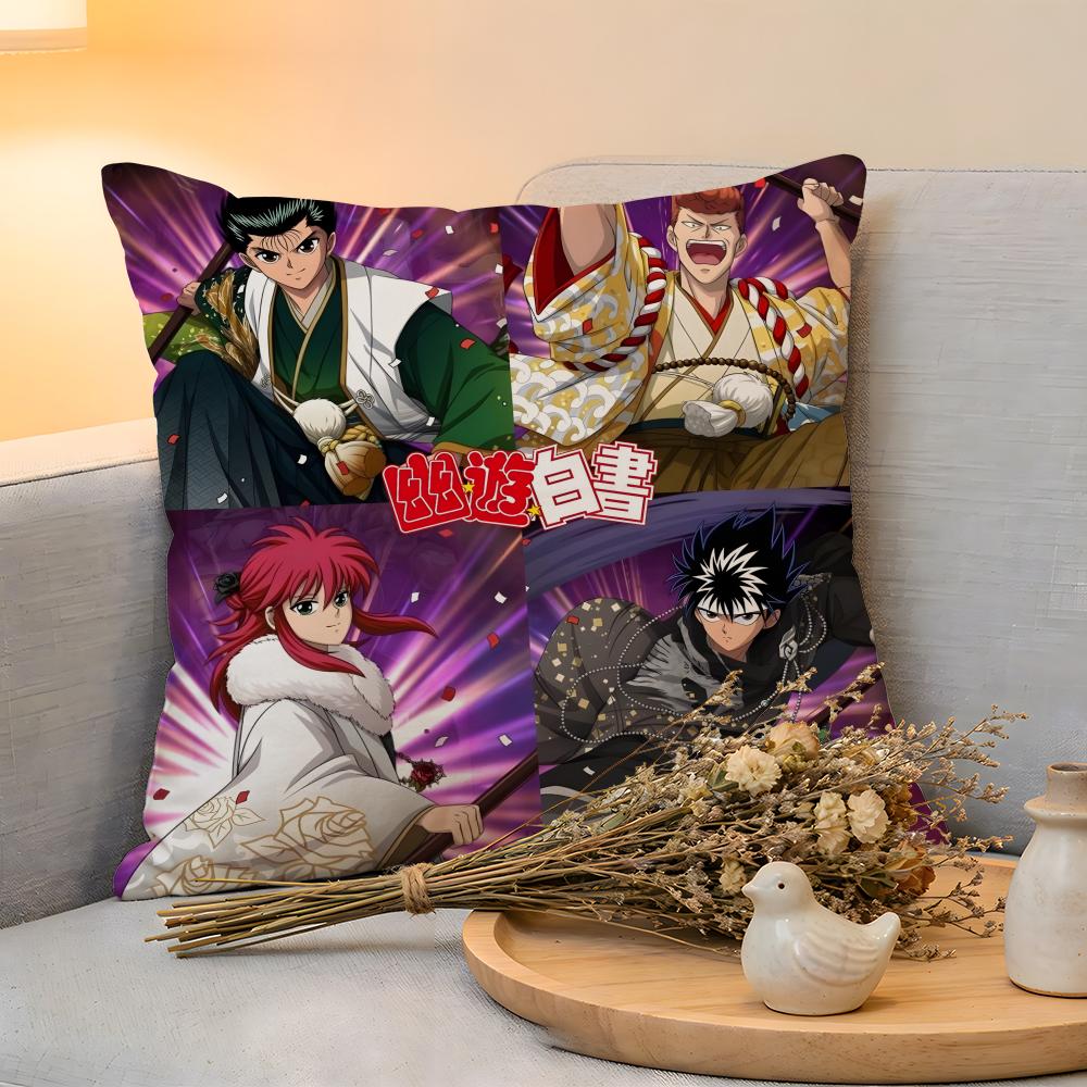 Kissenhülle Leinen Hautfreundlich Weich Dekorative Hülle Für Sofa Heimdekoration Yu Yu Hakusho Kissenbezug