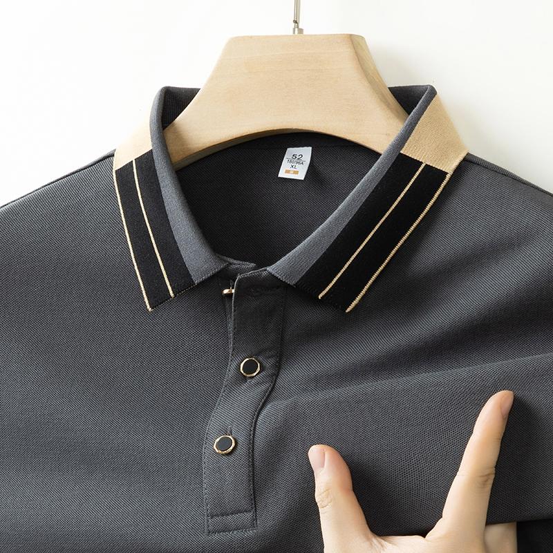 Breathable Polo Shirt Men's Summer Business Casual Solid Color All-match Simple Men's T-shirt