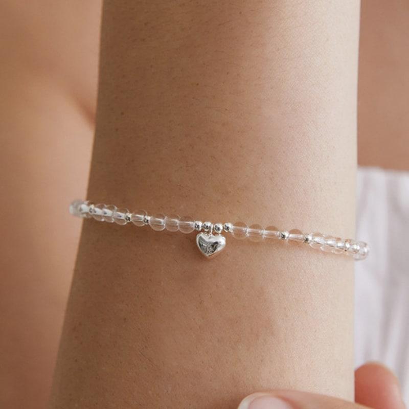 Tatiana (925 Silver) Mini Heart Clear Bead Bracelet BR1796