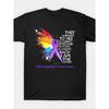 Fibromyalgia Awareness T-Shirt - I Am the Storm Inspirational Quote & Colorful Wings Design - Unisex Casual Loose Fit Short Sleeve Round Neck Tee -
