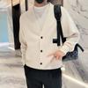 Herbst und Winter Neuer Cardigan-Pullover Amerikanischer Retro Lässiger Entspannter Stil V-Ausschnitt Pullover Herren Einfarbiger Mantel