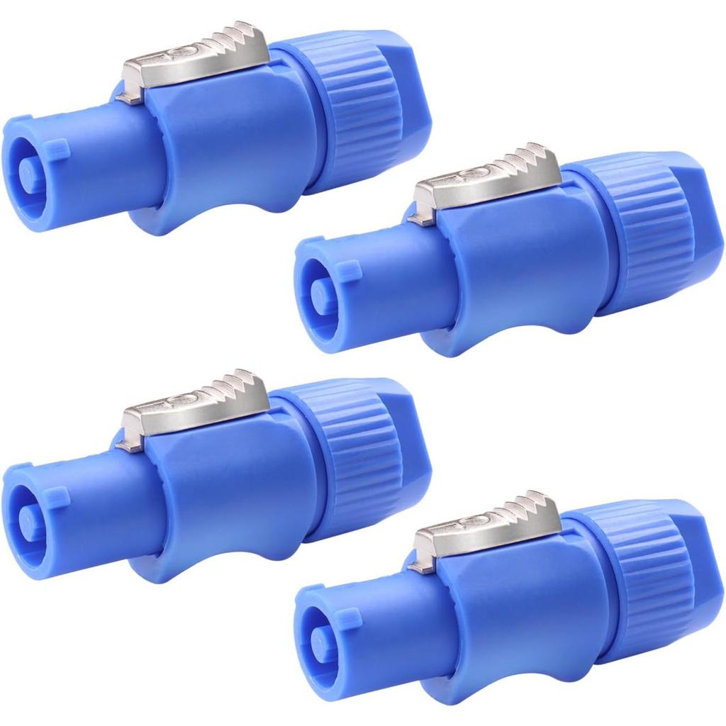 Heavy-Duty PowerCon Connectors, 3-Pin AC Male and Female, 250V 20A, High-Performance Aviation-Grade for Stage Lighting and Audio Equipment.