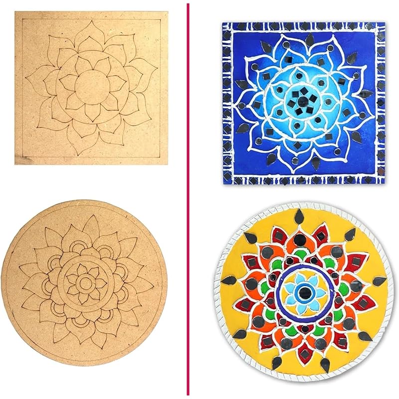 

Variety Canvas Pre Marked Wooden Mdf Art And Craft Marking Wooden Plate Creative Paint Board For Crafts Work Artistic Di 8 коричневый