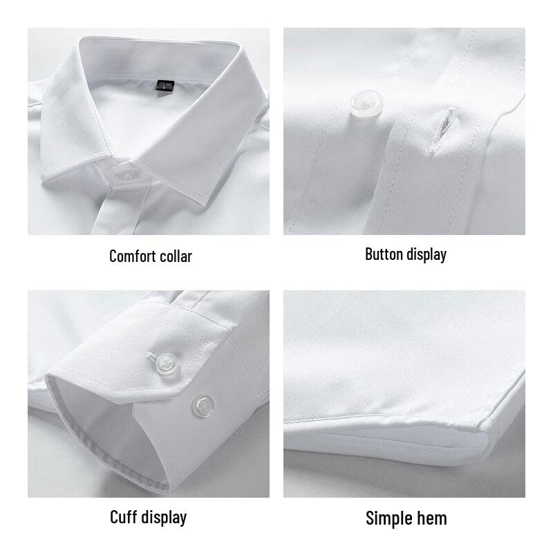 ROMON Men's Bamboo Fiber Blend Wrinkle-Resistant Long Sleeve Shirt