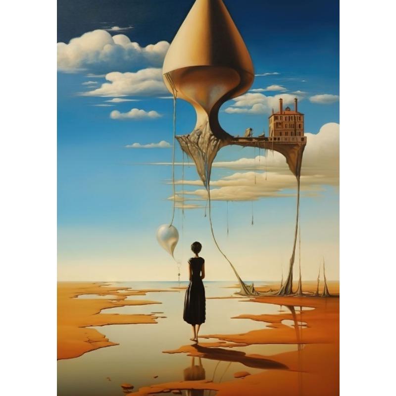 Abstrakte Surrealistische Gemälde Dali Surrealismus Poster Leinwanddrucke Vintage Retro Surrealistische Kunstwerke Wandkunst Dekor für Zuhause Zimmer