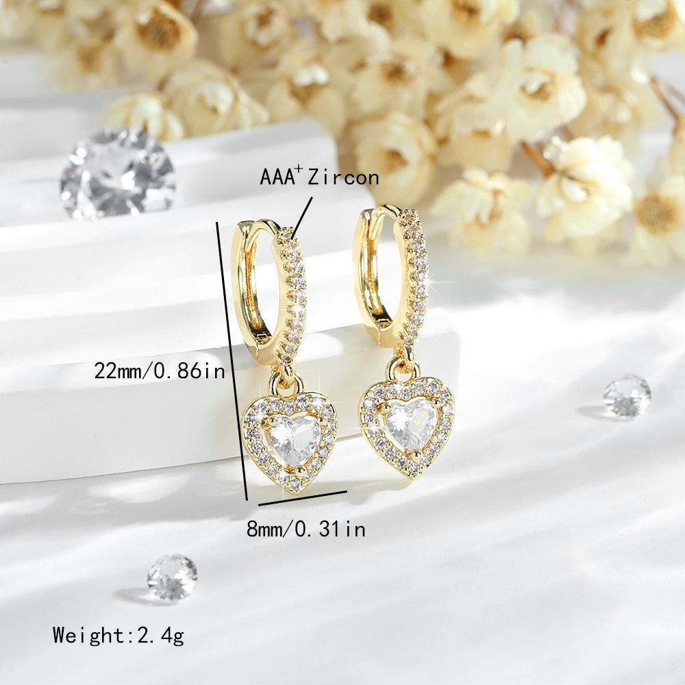 

Серьги Love Zircon женские золотистые сохраняющие цвет качественные подарочные украшения для ушей