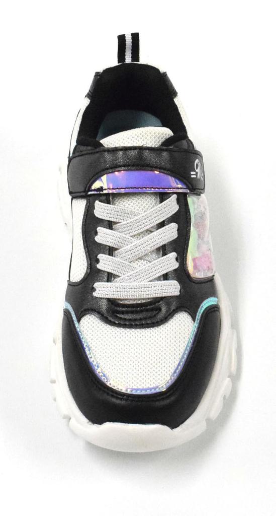 Equal Me Court Stylish and Velcro and Elastic Easy To White and Size Cm Kids' Girls' Sneakers, Cute, Straps, Glow-in-the-Dark, School, Casual, Match,