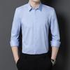 Men's Business Shirt Large Size Solid Color Overalls Long Sleeve Shirt