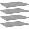 Floating Wall Shelf - VIDAXL - 4 Pcs - Wood Particle Board - Concrete Grey - Contemporary