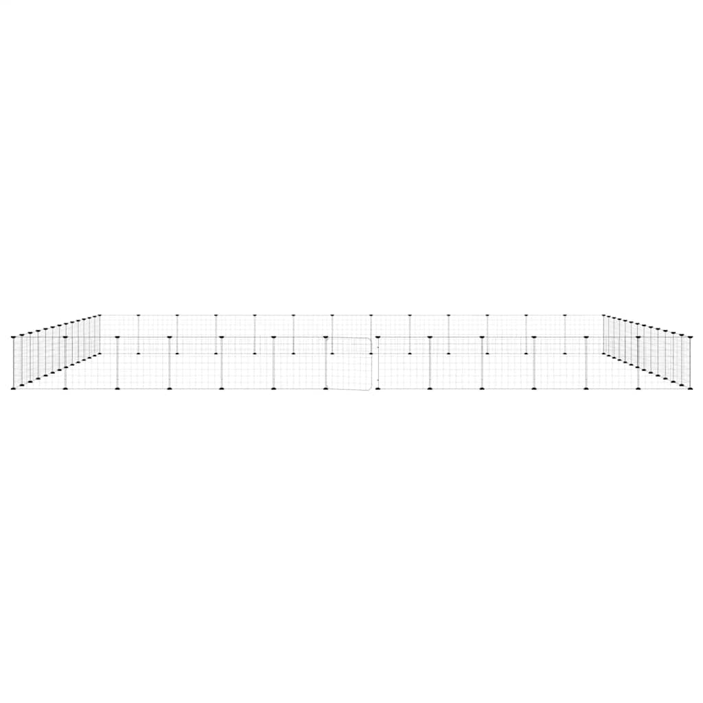 Vidaxl Pet Cage with Gate, 52 Panels, Black, 35X35 Cm, Steel