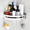 Yorbay Lot de 3 étagères de douche en aluminium, installation sans Perçage étagère d’angle de douche