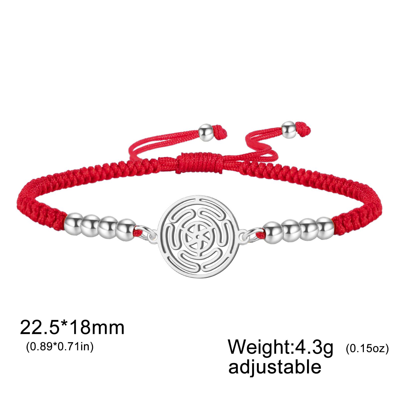 

Teamer Hecate Wheel Beads Charm Bracelet Men Women Black Red Blue Purple Rope Bracelet Stainless Steel Amulet Witchcraft Jewelry Adjustable