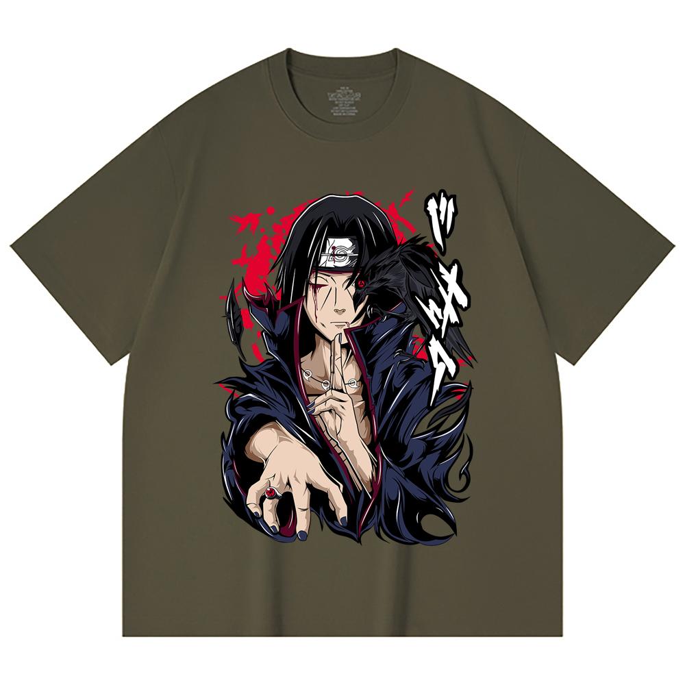 230 g/m² 100% Bavlna Naruto V3 Potisk Itachi Unisex Tílko z Heavy Bavlny