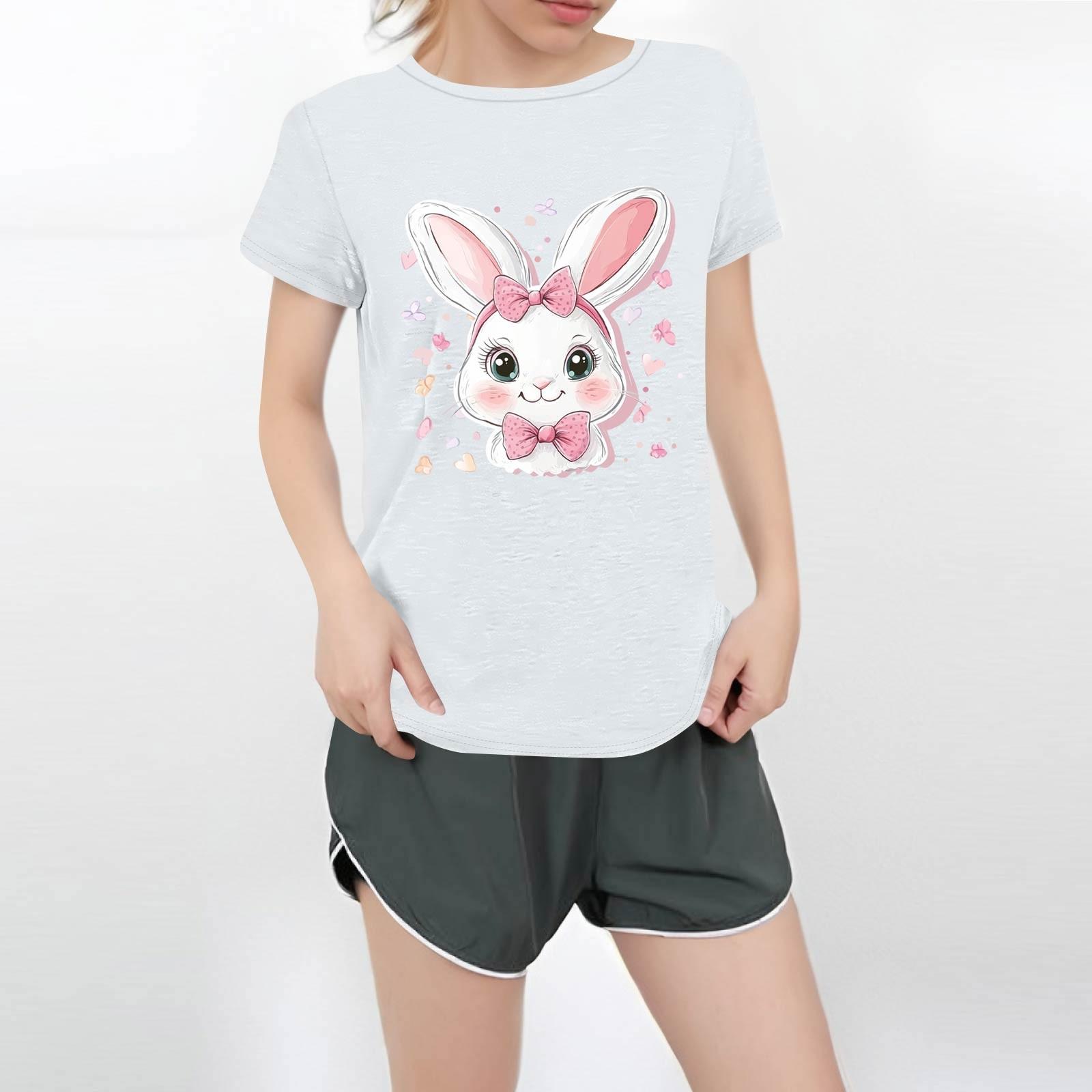 

Жіноча повсякденна футболка з круглим вирізом і короткими рукавами XL білий