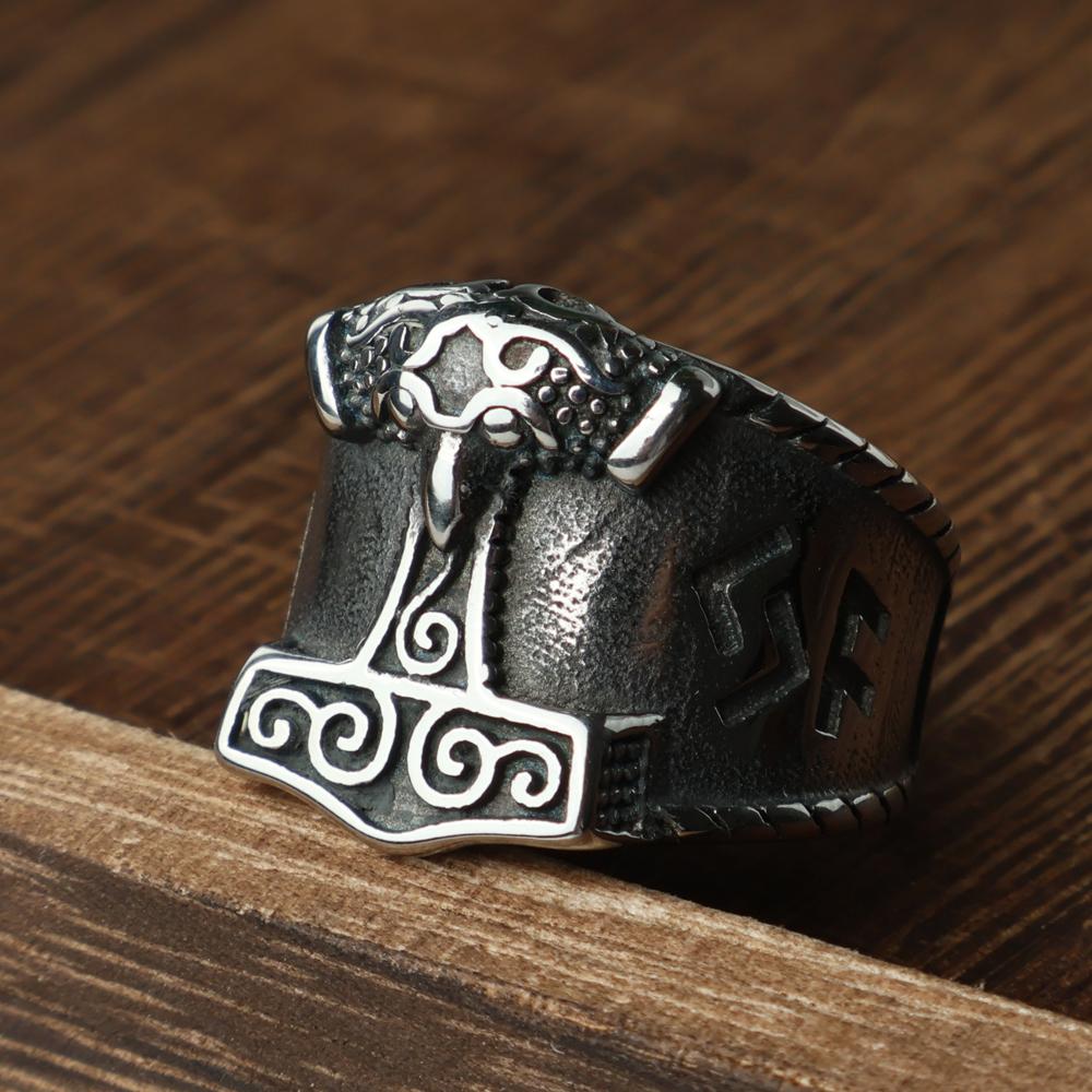 Einzigartiger Wikinger Bärenklauenring für Herren Vintage Edelstahl Odin Wikinger Keltischer Ring Punk Motorradfahrer Biker Schmuck Großhandel