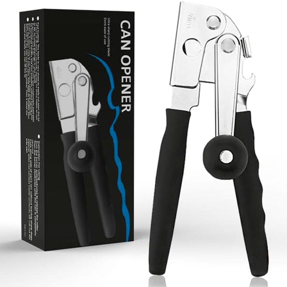 

Ручная открывалка для консервов из нержавеющей стали, сверхпрочная, ручная открывалка для консервов, очень длинные ручки для пожилых людей для кухни