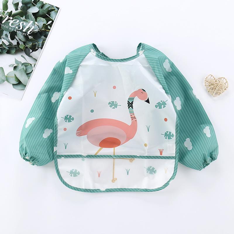 Waterproof Full Sleeve Baby Bibs Children Apron Long Sleeve Feeding Smock Kids Eating Breastplate Infant Scarf Clothing