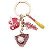 Bold Red Drip Oil Baseball Glove & Shoe Keychain - Sporty Bag Pendant for Men & Women