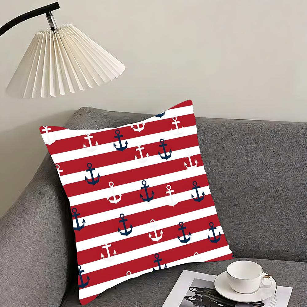 Ocean Sailor Line Texture Cushion Cover Reversible Plush Pillow Cover – For Car, Sofa, Bedroom, Perfect As a Gift.