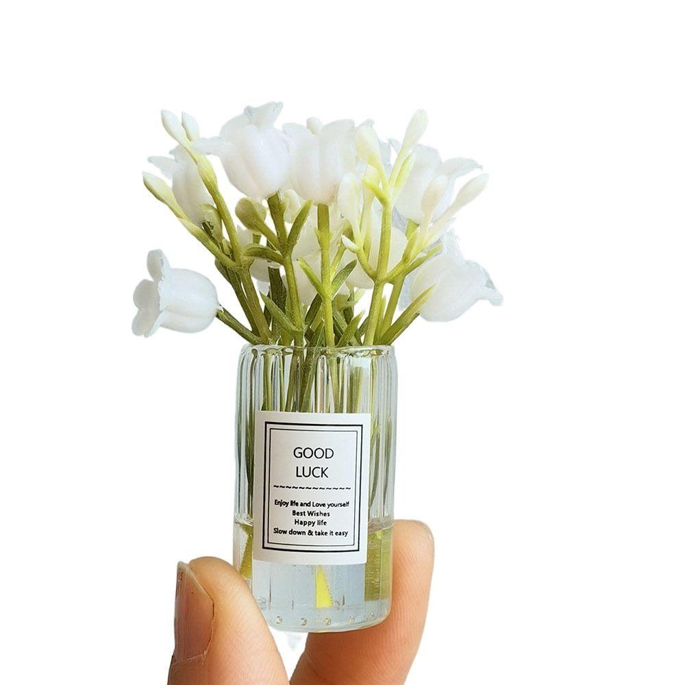 Multicolor Dollhouse Flower Vase 1/6 1/8 1/12 Doll Floral Toy Dollhouse Ornament