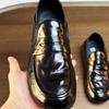 Spring New Hand-grabbed Cowhide Business Casual Men's One-pedal Leather Shoes Soft Sole Glue-free Doudou Shoes Tide