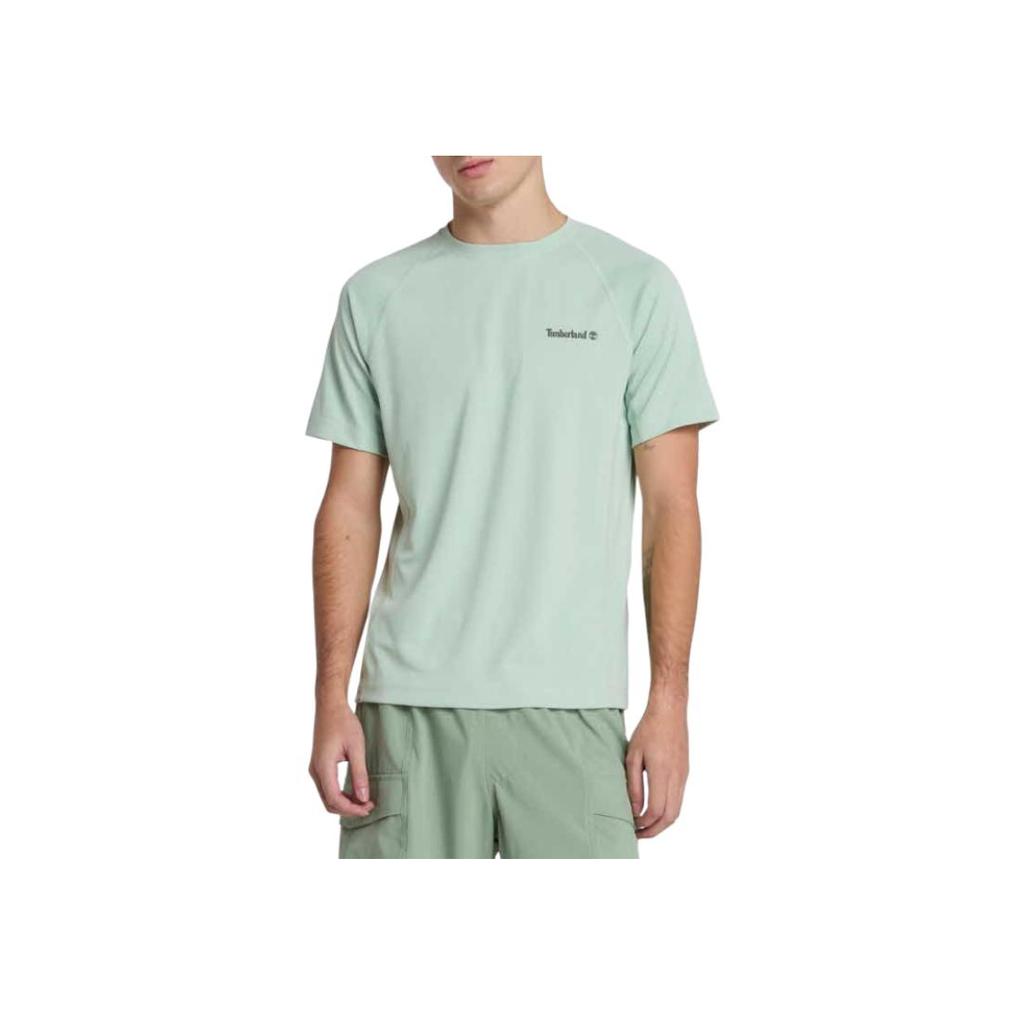 Timberland Logo Print Crew Neck Short Sleeve T-Shirt Men Tops Green TB0A6AS7ENE1