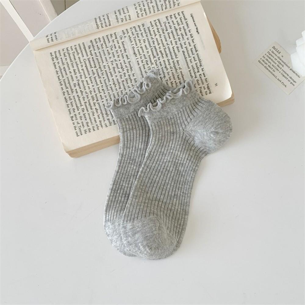 Ruffle Ankle Socks Mid-calf Mesh Tube Socks Korean Fashion Women's Socks Kids Girls