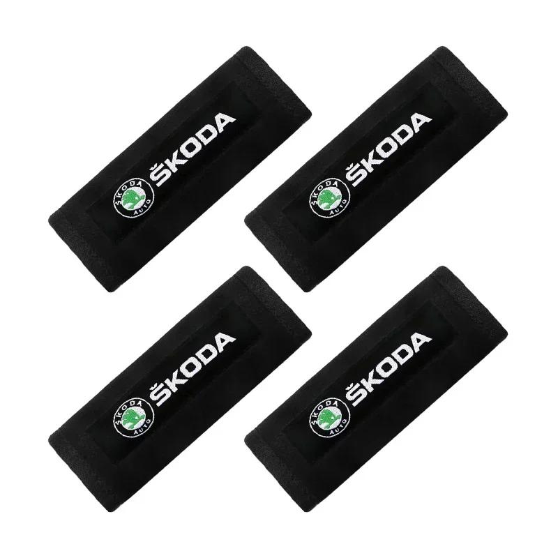 

Car suit Soft Pillow set Car Neck Pillow&Seat belt pad Protector For Skoda Octavia FABIA YETI KAMIQ KODIAQ SUPERB RAPID handle 4pcs