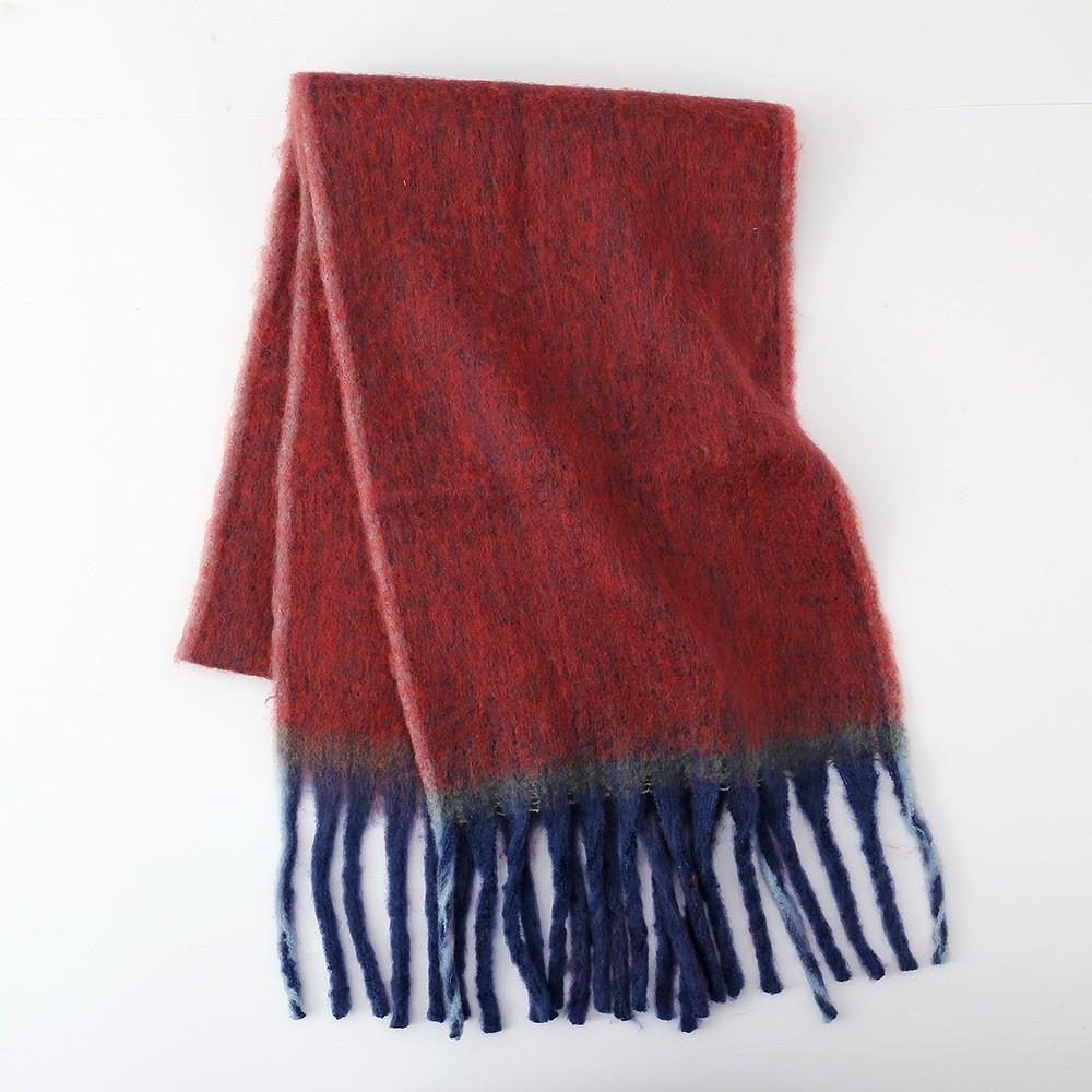 Circle yarn Thick braided scarf Women's fashion simple and versatile scarf Thickened contrasting scarf