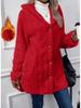 2026 Women's Solid Color Plush Hooded Sweatshirt with Diamond Pattern Design