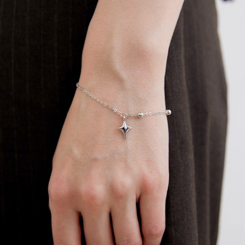 

halden star pendant circle ball bracelet (W009_silver) silver