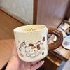 Mug with lid with straw cup high value ins ceramic water cup women's home office coffee breakfast cup