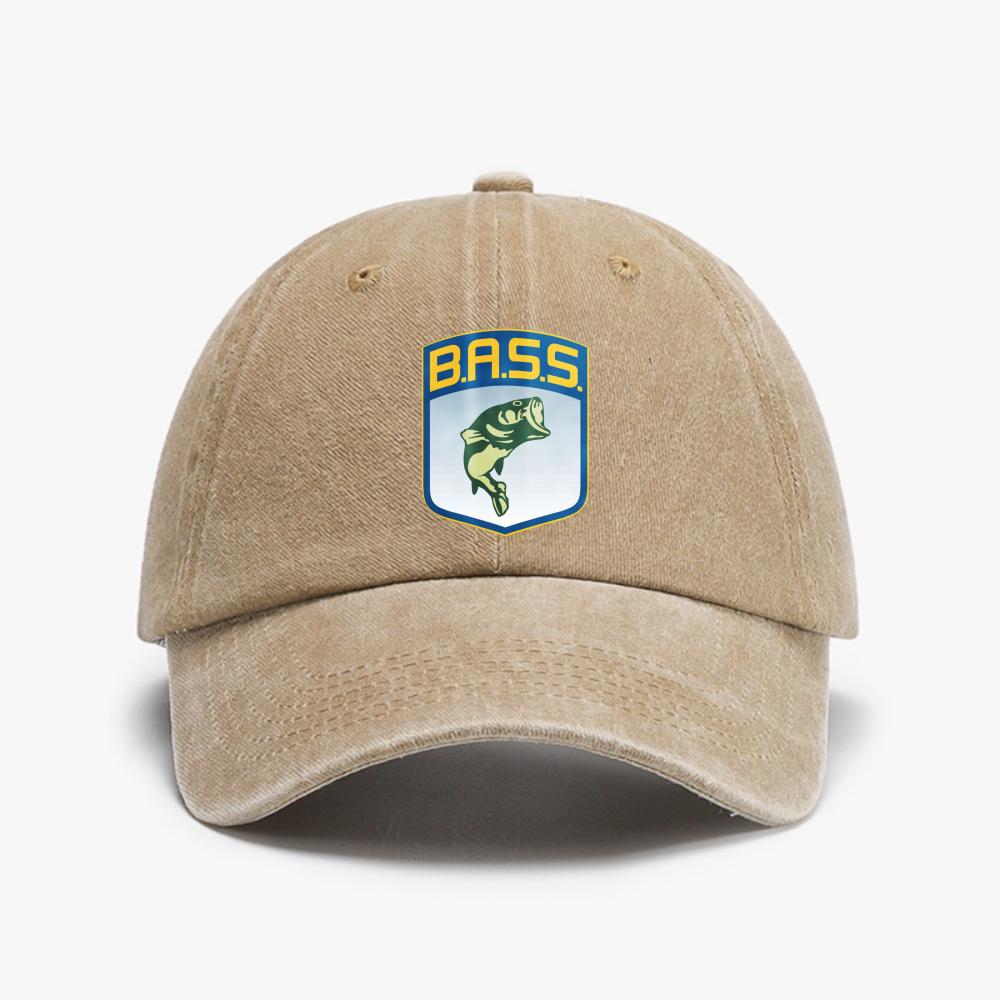 Bassfischen Distressed Gewaschene Baseballkappe Mode Cowboyhut Retro-Stil Lässig Weich Verstellbar Papa Hüte