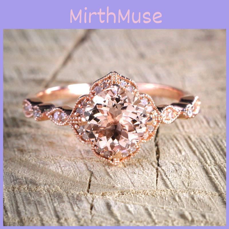 Elegant 18k Rose Gold Plated Zircon Princess Engagement Ring For Women In Sizes 6-10