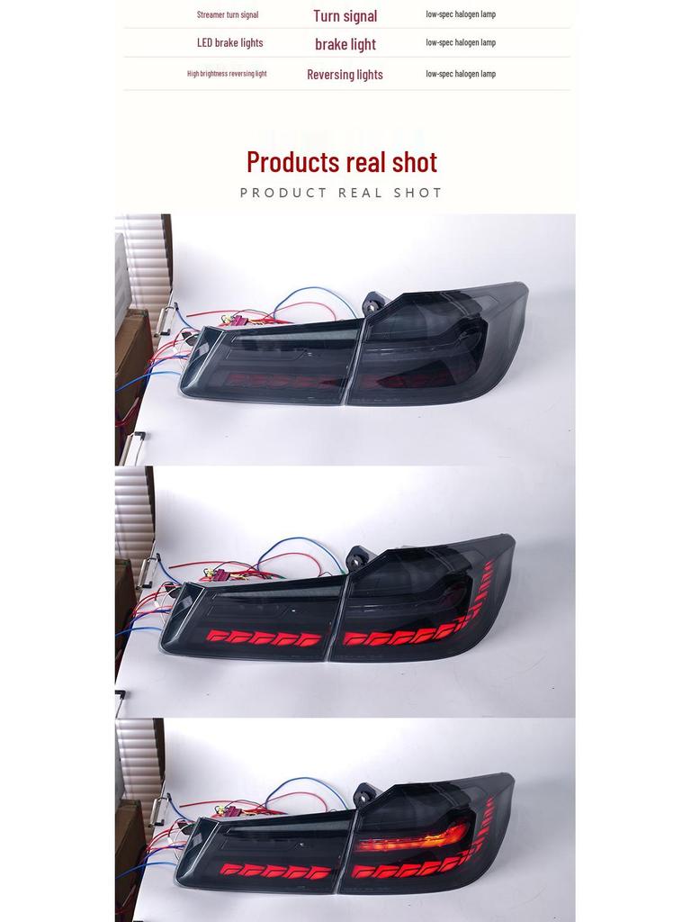18-20 BMW 5 Series G30/G38 LED Tail Lights: Modified Dragon Scale Design with Flowing Turn Signals.