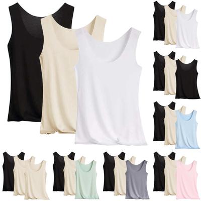 Women's Thin Seamless Quick-Dry Stretch Breathable Sports Tank Tops 3-Pack