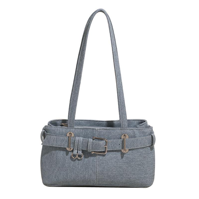 New niche versatile hand bag, retro armpit bag, denim bag, shoulder bag.