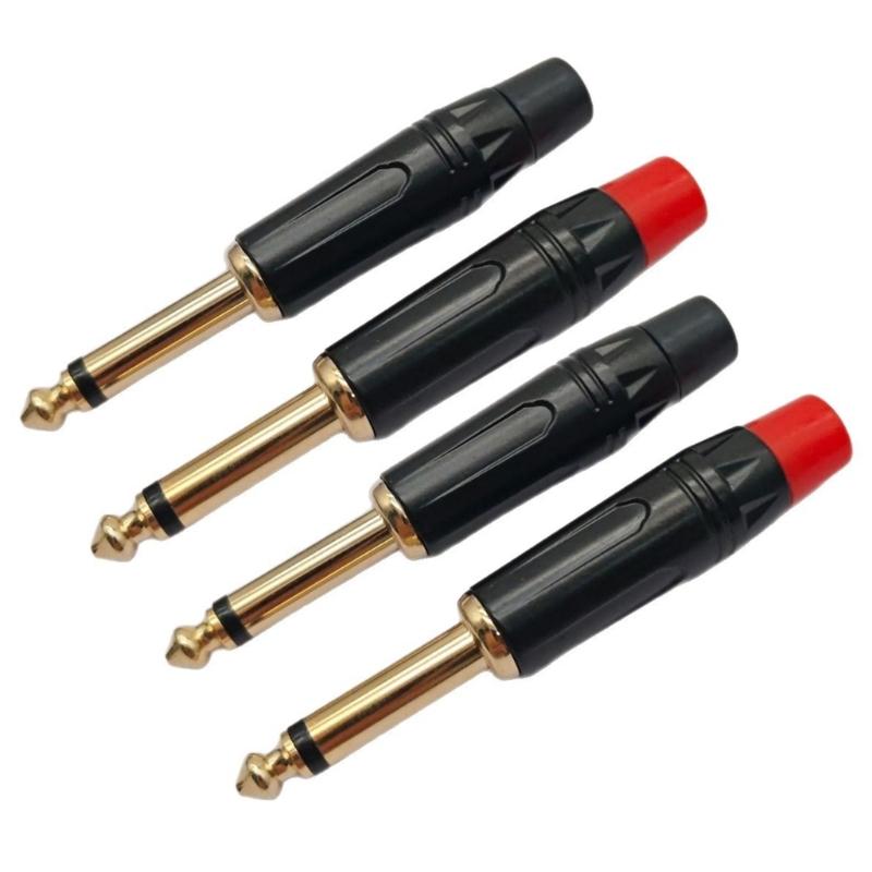 2/4/6Pcs Musical Sound 6.35mm 1/4inch Solder Type Mono Stereo Adapter Connector for Speaker/Guitar/Microphones Cable