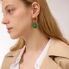 Orecchini Youthway in Resina Verde e Pietra di Agata Rossa per Donna Orecchini in Acciaio Inossidabile Placcato Oro Gioielli Semplici alla Moda Regalo