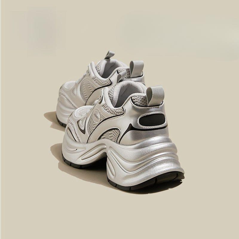 Nuove Scarpe da Papà Scarpe Casual da Donna con Suola Spessa e Rialzo Scarpe Sportive Traspiranti
