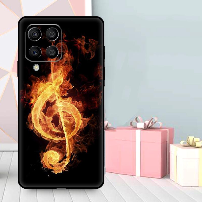 Music Note Musical Treble Clef Case For Samsung Galaxy M16 M31 M21 M13 M33 M53 M15 M35 M55 M36 M56 M12 M32 M52 M14 M34 M54