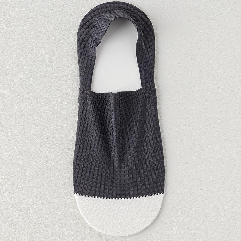 Herrars Sommar Färgblock Halkfria Låga Strumpor - Andningsbar Is-Silke med Bomullssula